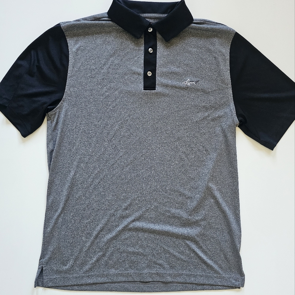 Greg Norman Textured Gray Black Collared Men's Golf Shirt Sz S